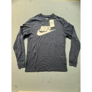 NIKE SWOOSH Men Sz‎ M Black Tee  Brand New